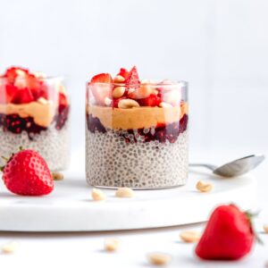 Peanut Butter and Strawberry Chia Pudding