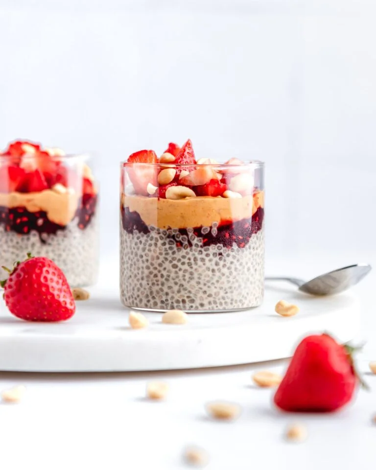 Peanut Butter and Strawberry Chia Pudding