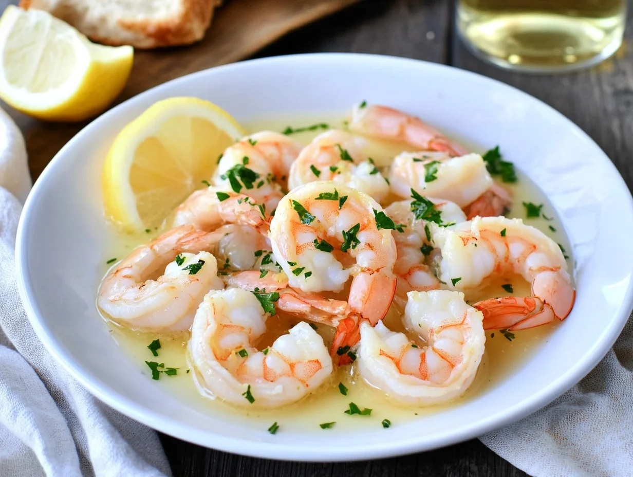 White Wine Poached Shrimp