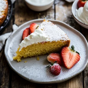 Cornmeal Cake with Buttermilk Cream