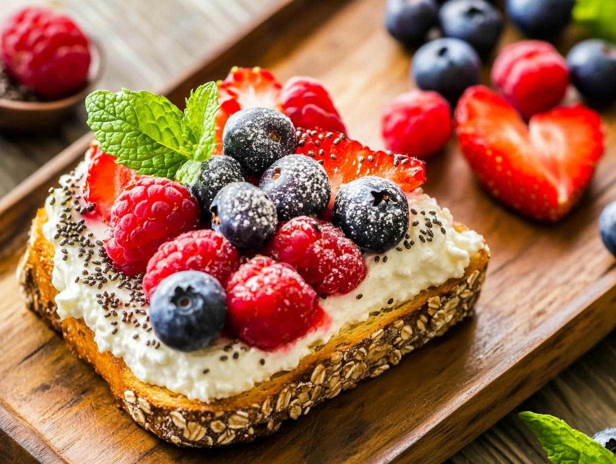 Cottage Cheese and Berry Toast Recipe