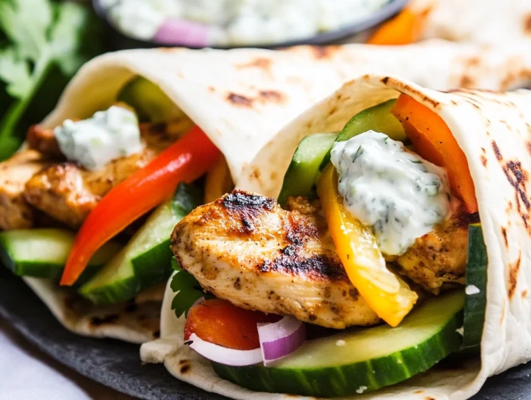 Greek Chicken Wrap with Tzatziki Sauce Recipe