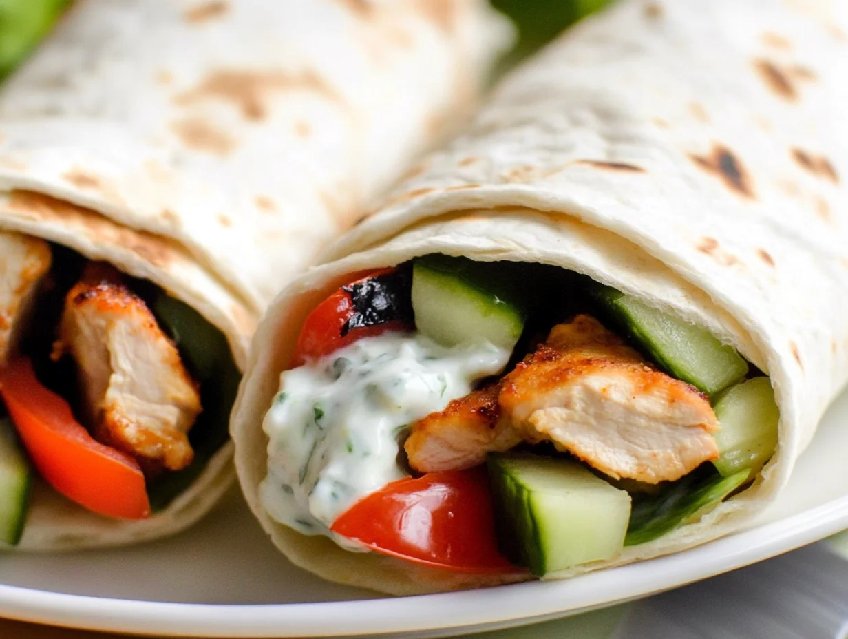 Greek Chicken Wrap with Tzatziki Sauce