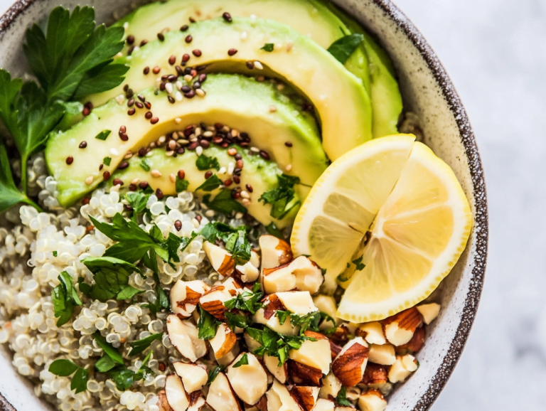 Quinoa Breakfast Bowls with Avocado and Nuts – A Protein-Packed Start to Your Day