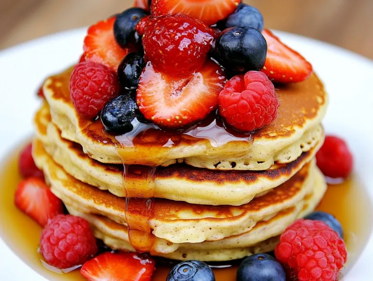 Almond Flour Pancakes with Mixed Berries