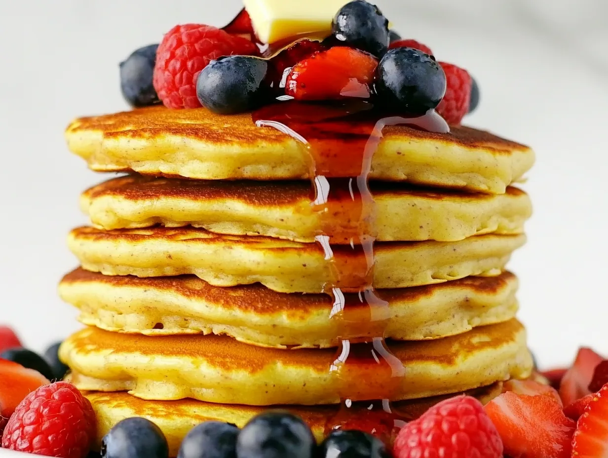 Almond Flour Pancakes with Mixed Berries