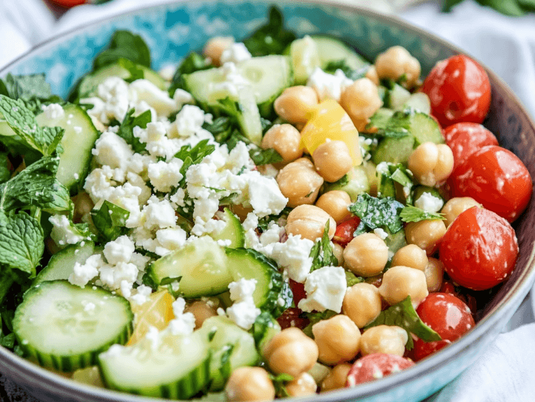 Chickpea Salad with Lemon Tahini Dressing