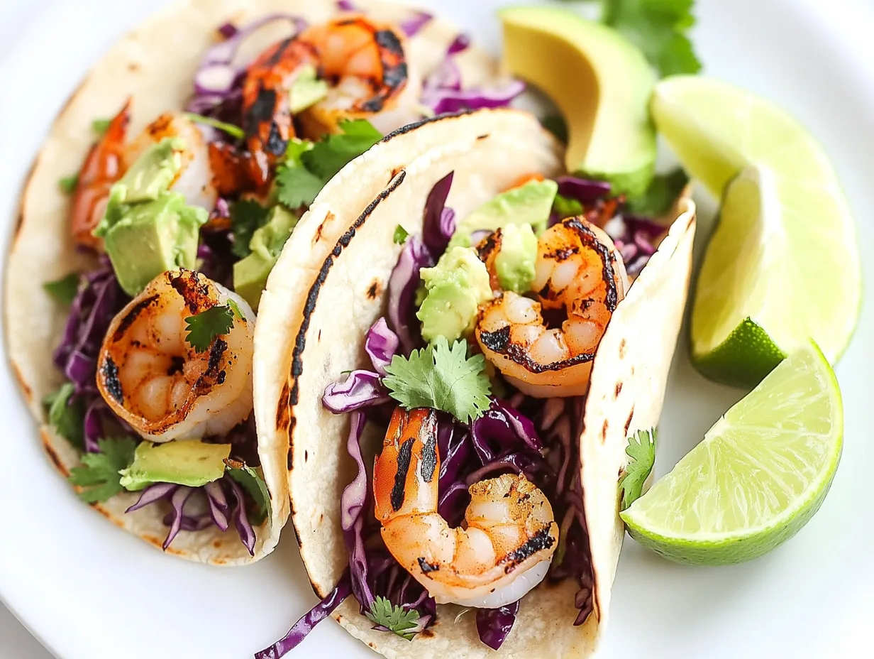 Grilled Shrimp Tacos with Cabbage Slaw