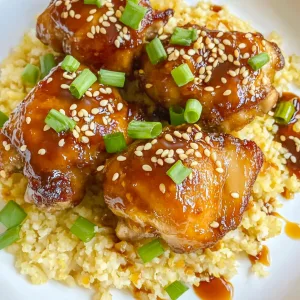 Honey Soy Chicken Thighs with Cauliflower Rice