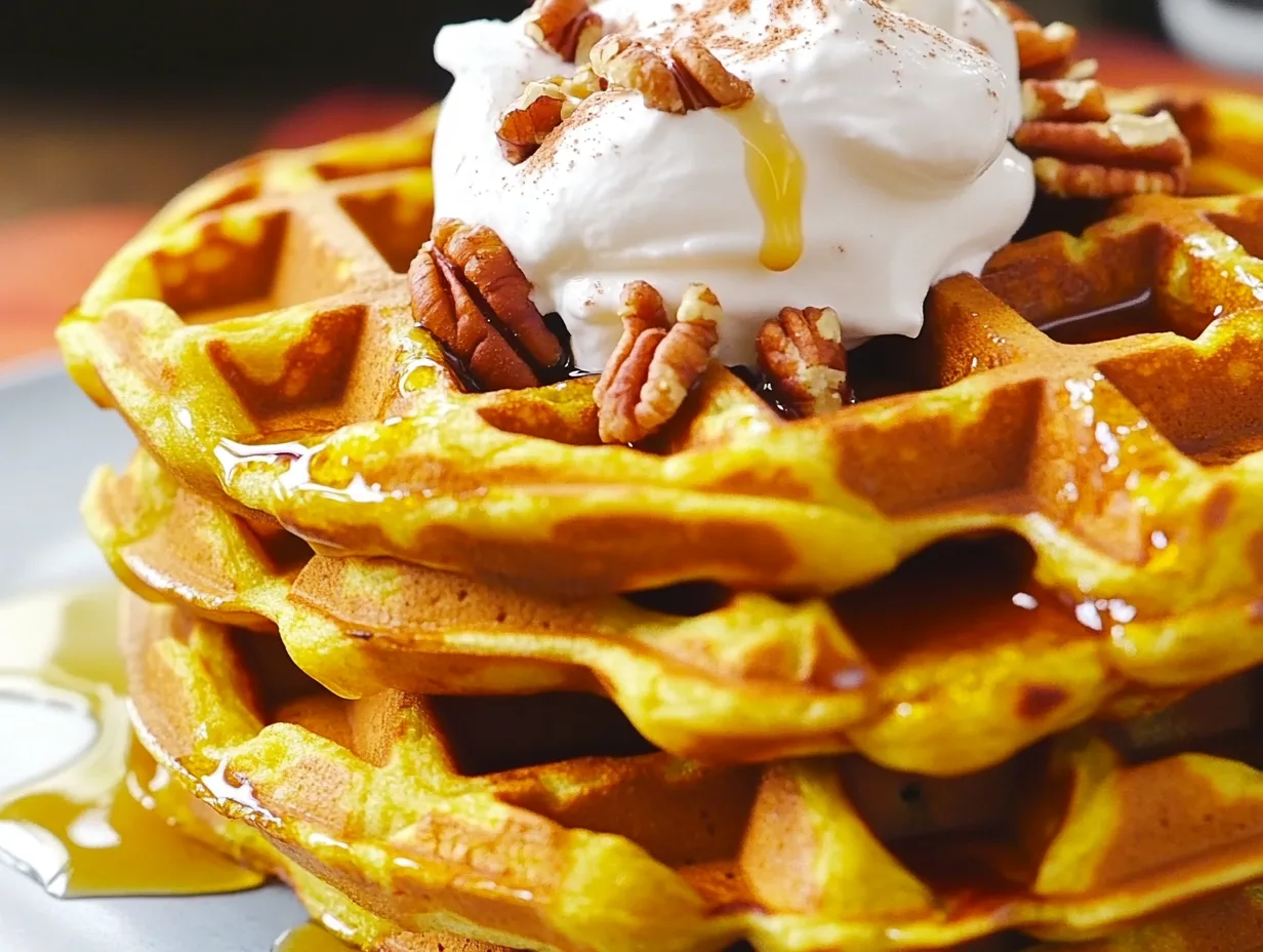 Pumpkin Spice Waffles with Maple Syrup Recipe
