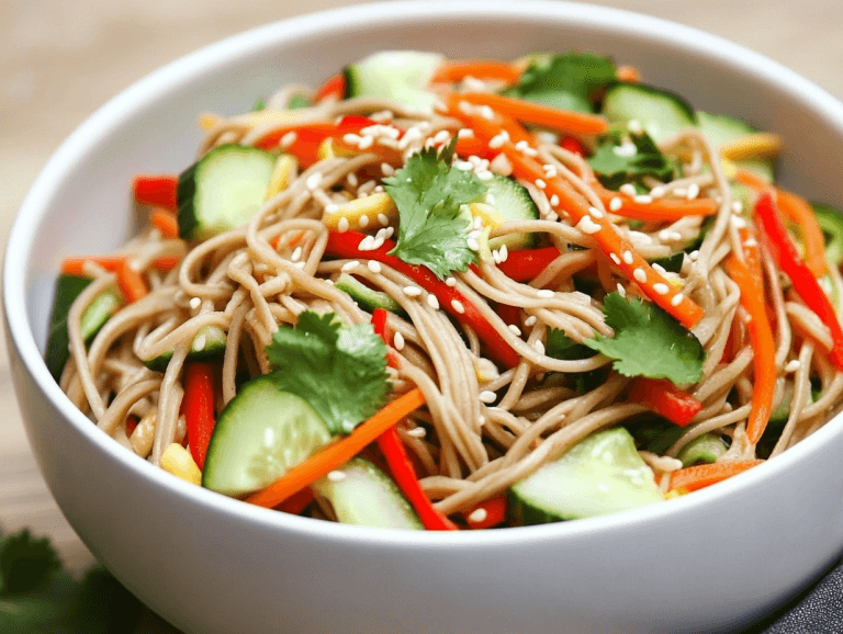Soba Noodle Salad with Sesame Dressing – A Perfect Balance