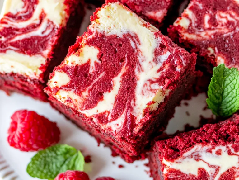 Red Velvet Brownies with Cream Cheese Swirl