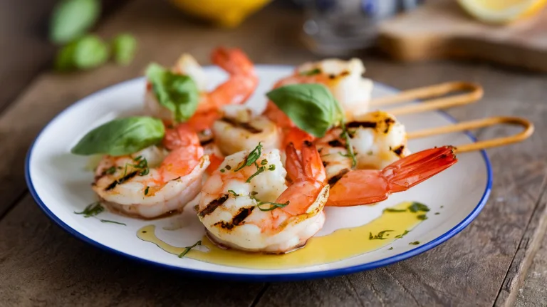 Zesty Lemon Basil Grilled Shrimp Skewers – A Refreshing Summer Delight