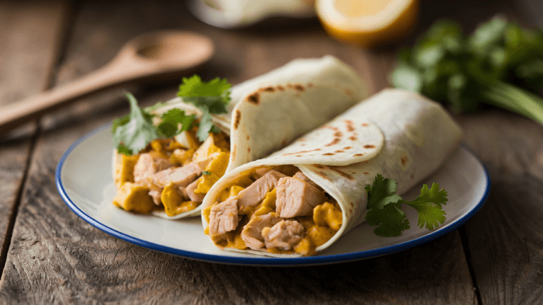Savory Coconut Curry Chicken Wraps