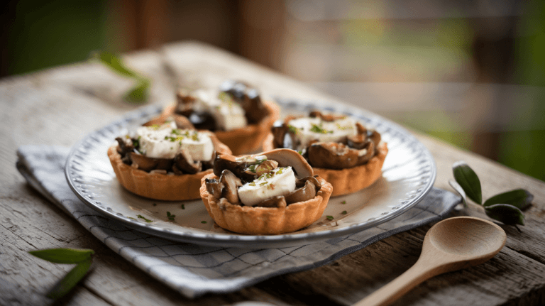 Savory Mushroom and Goat Cheese Tartlets