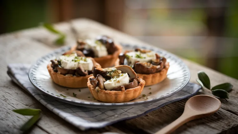 Savory Mushroom and Goat Cheese Tartlets