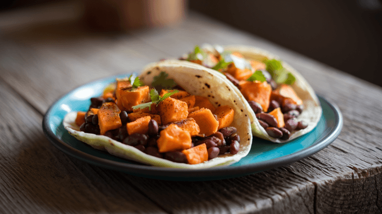 Savory Sweet Potato and Black Bean Tacos – A Flavorful Meatless Delight
