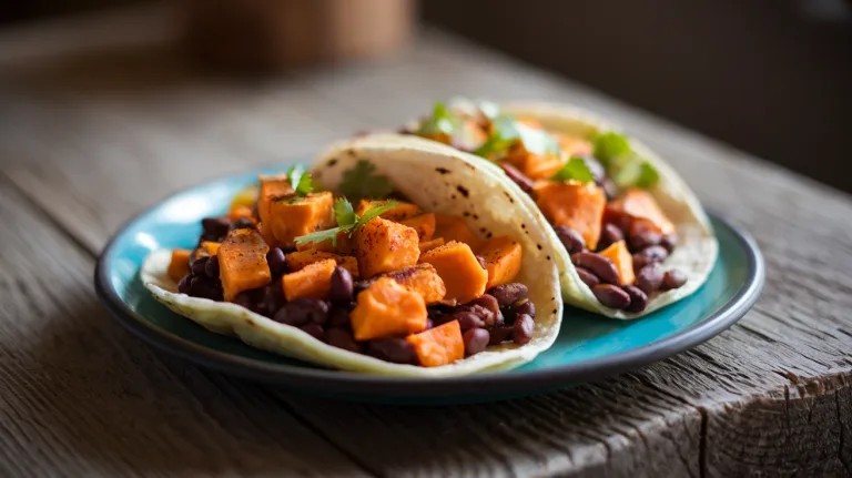 Savory Sweet Potato and Black Bean Tacos – A Flavorful Meatless Delight