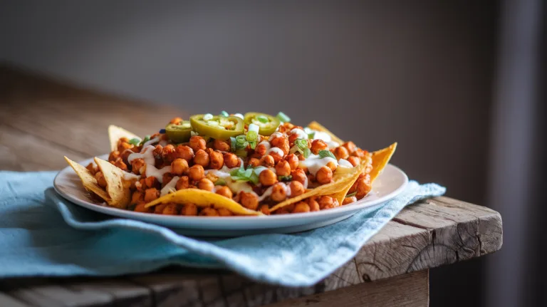 Spicy Roasted Chickpea Nachos