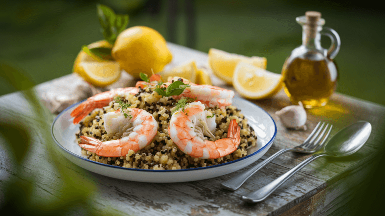Zesty Lemon Garlic Shrimp & Quinoa