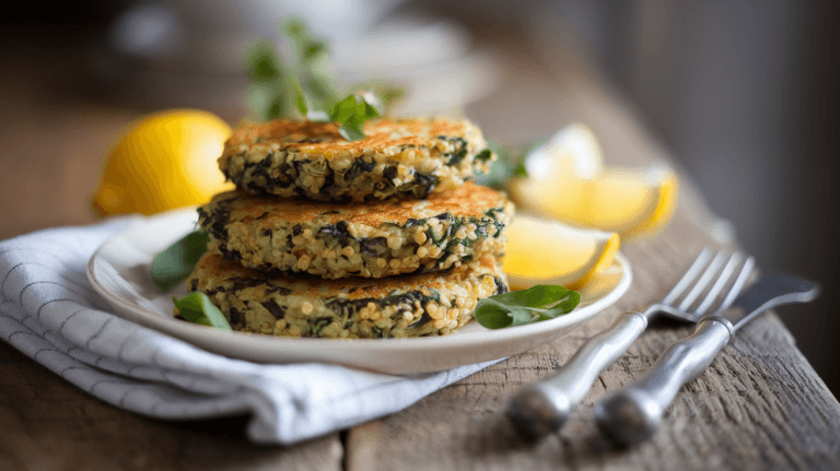 Crispy Quinoa and Spinach Fritters