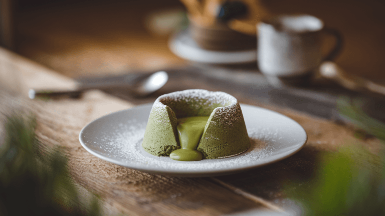 Matcha White Chocolate Lava Cake – A Decadent Green Tea Surprise