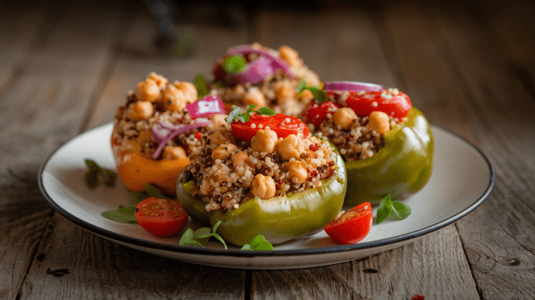 Mediterranean Quinoa-Stuffed Bell Peppers
