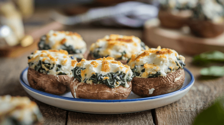 Savory Spinach and Feta Stuffed Mushrooms – A Flavorful Vegetarian Delight