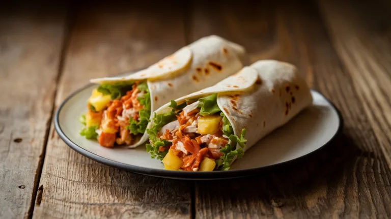 Spicy Sriracha Pineapple Chicken Wraps