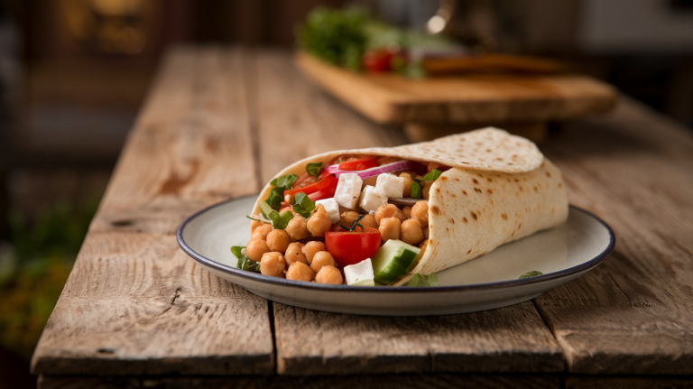 Mediterranean Chickpea Wrap – A Flavor-Packed Lunch on the Go