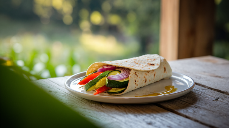 Roasted Vegetable and Hummus Wrap – A Flavorful Vegetarian Delight